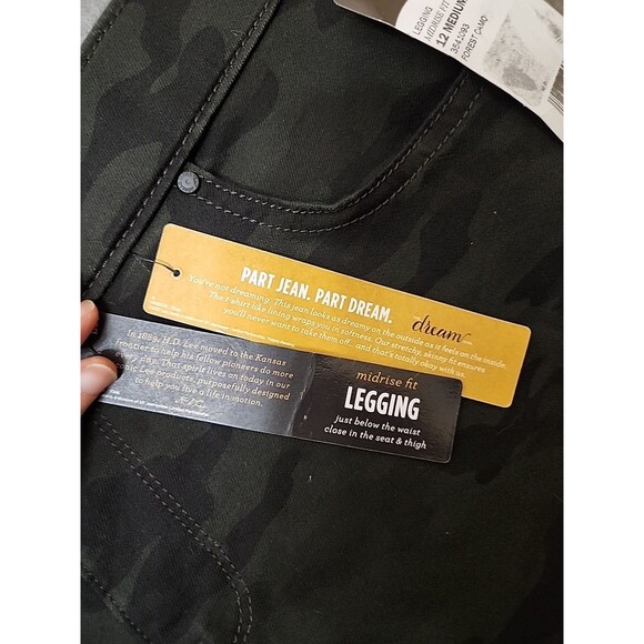 Lee Dream Jean Pull on Legging Womens 12 Forest Camo Stretch NEW - Picture 5 of 11